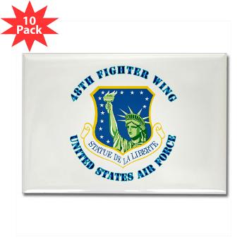 48FW - M01 - 01 - 48th Fighter Wing with Text - Rectangle Magnet (100 pack)